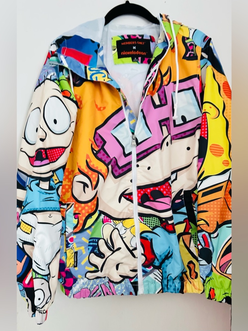 Members Only X Nickelodeon Jacket Mens Size S Windbreaker Rugrats Sponge Bob